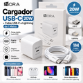 Cargador 1HORA USB-C 20W + Cable USB-C a Lightning de 1 Metro